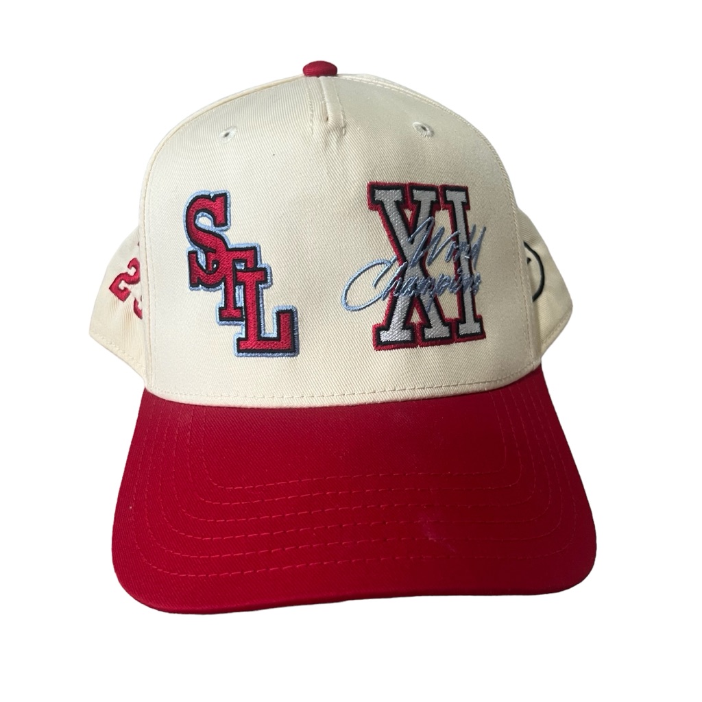 Otto Hat Stl Vs Xi World Champions 2023 Snapback Red Beige Cap